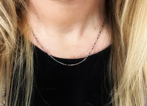 Multi-Color Steel Ball Chain Layering Necklace