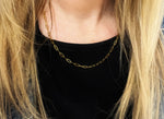 Gold Stainless Steel Paperclip Necklace