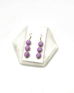 Lilac Rattan Ball Trio Earrings