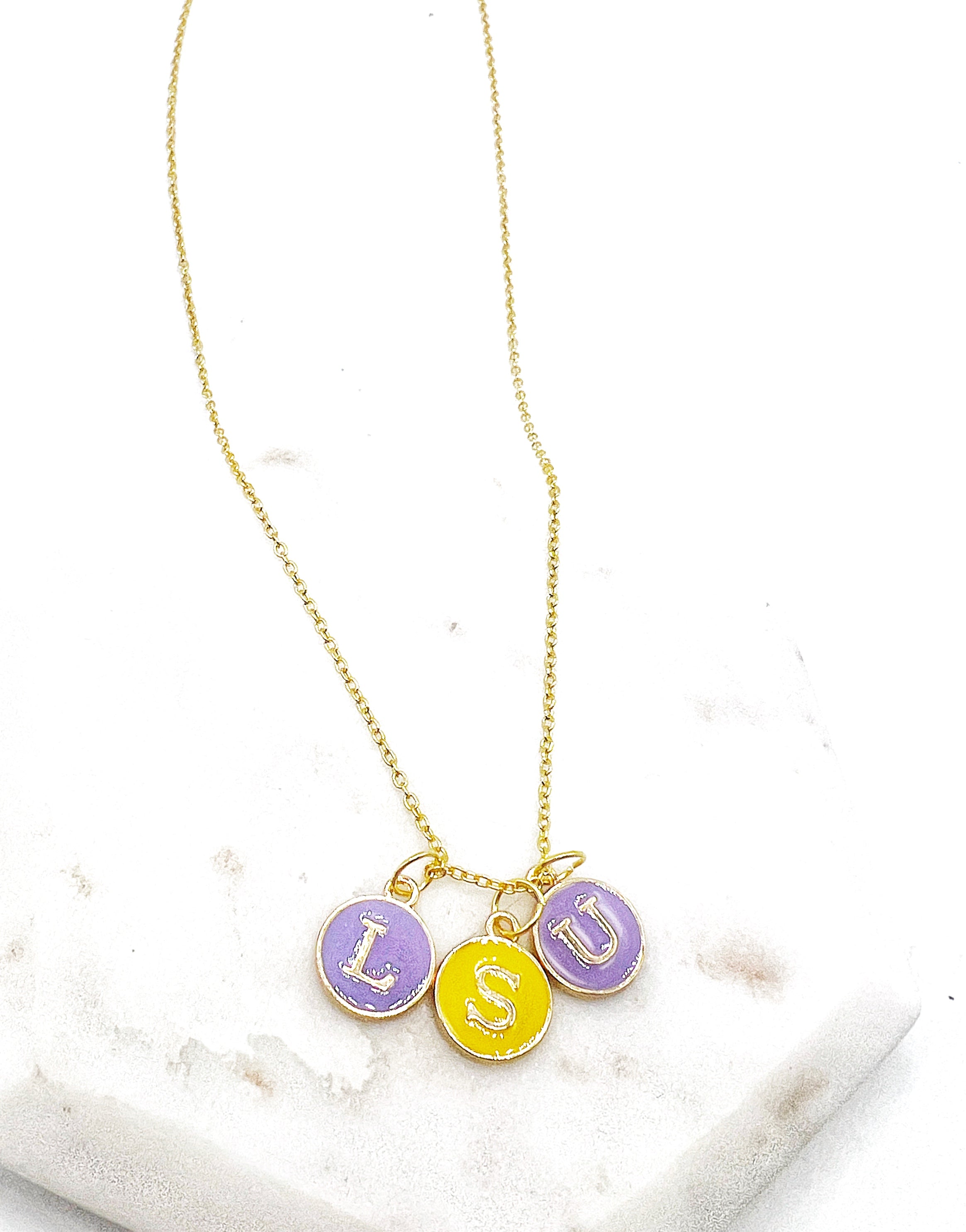 LSU Charm Necklace