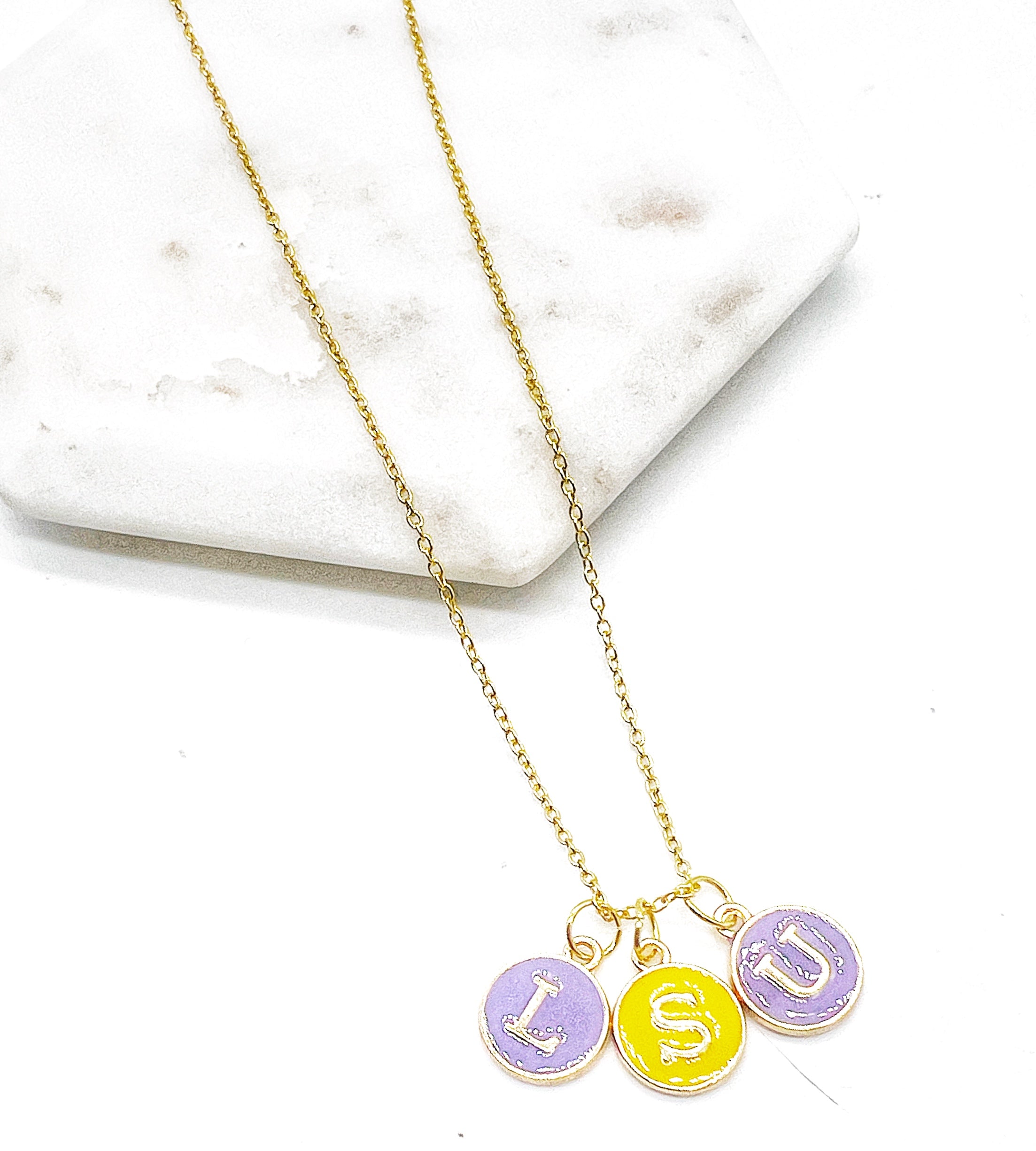 LSU Charm Necklace