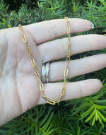 Gold Stainless Steel Paperclip Necklace