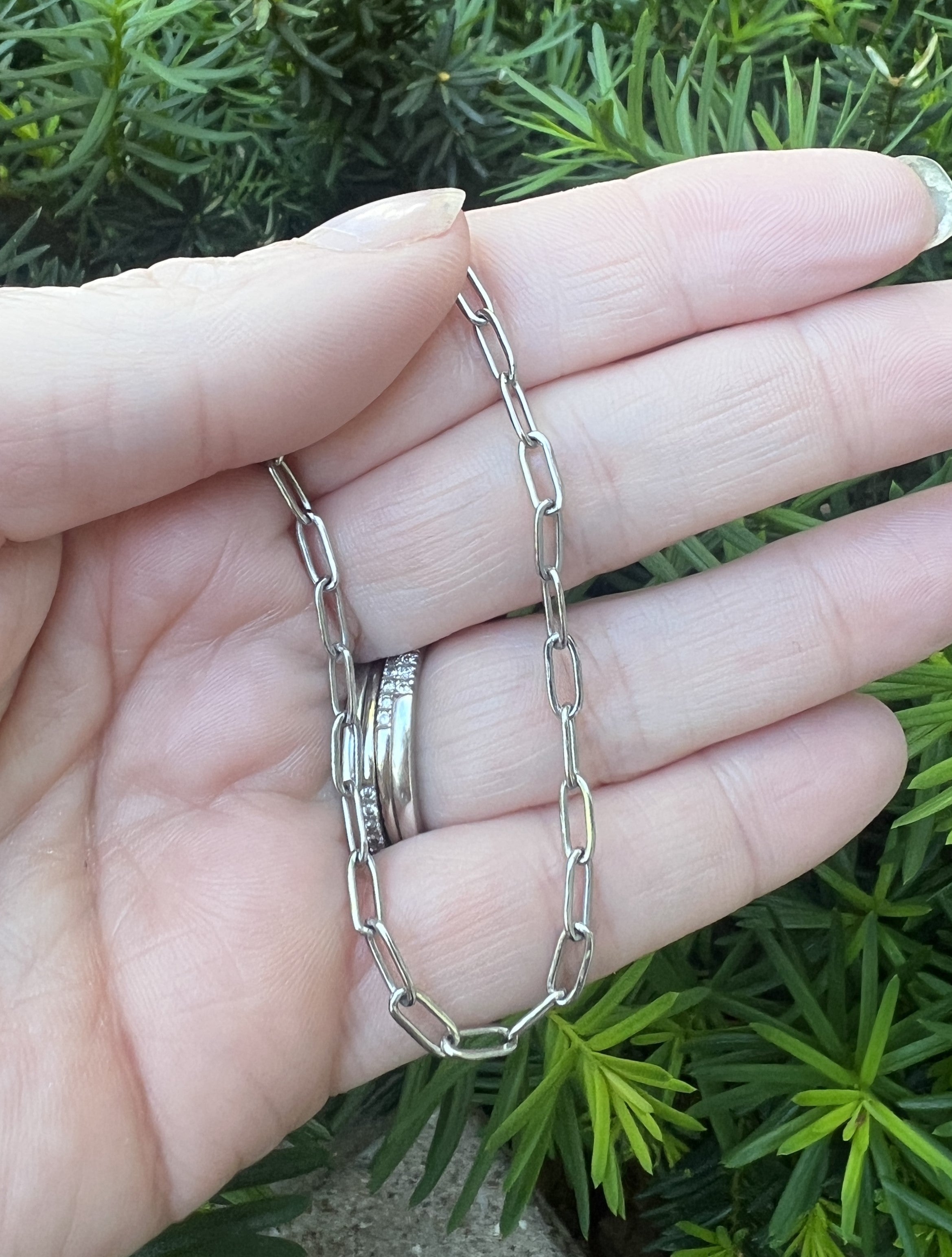 Silver Stainless Steel Paperclip Necklace