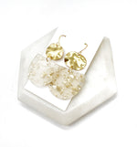 Gold Flake Deco Metal Acrylic Earrings