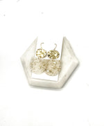 Gold Flake Deco Metal Acrylic Earrings