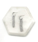 Silver Fringe Metal Huggie Hoop Earrings