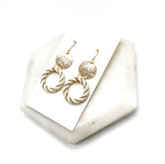 White Gold Twist Double Disc Earrings