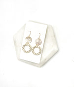 White Gold Twist Double Disc Earrings