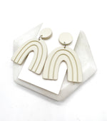 Cream Acrylic Arch Earrings