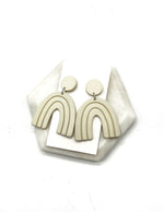 Cream Acrylic Arch Earrings