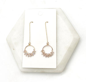 Rhinestone Circle Dangle Earrings