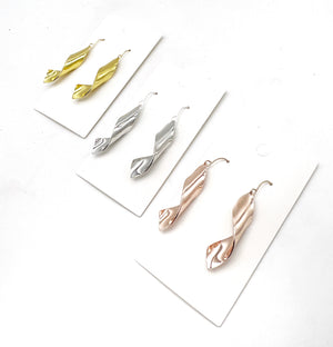 Silver Twist Metal Earrings