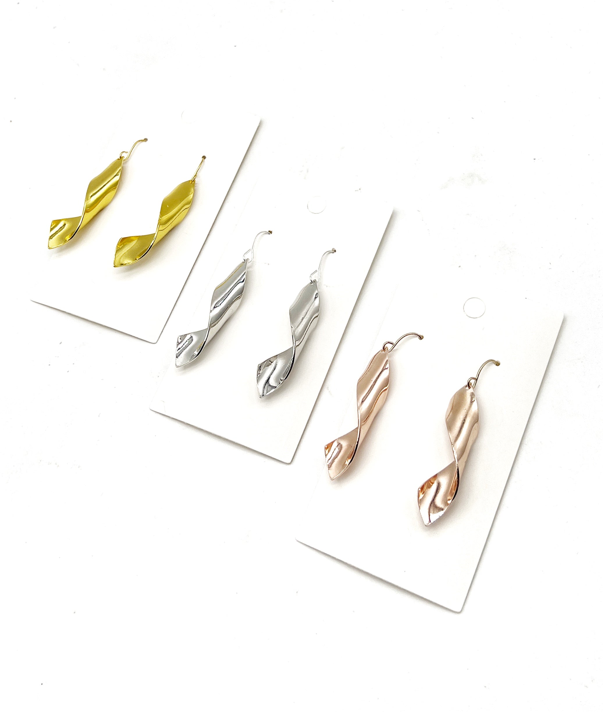 Silver Twist Metal Earrings