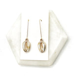 Cowrie Shell Long Drop Earrings