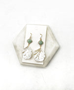 Sage Green Seashell Statement Earrings