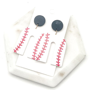 Baseball Stitch Arch Earrings