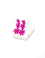 Hot Pink Floral Trio Metal Earrings