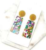 Gold Multi-Color Star Acrylic Belle Earrings