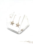 Gold Star Hammered Metal Earrings