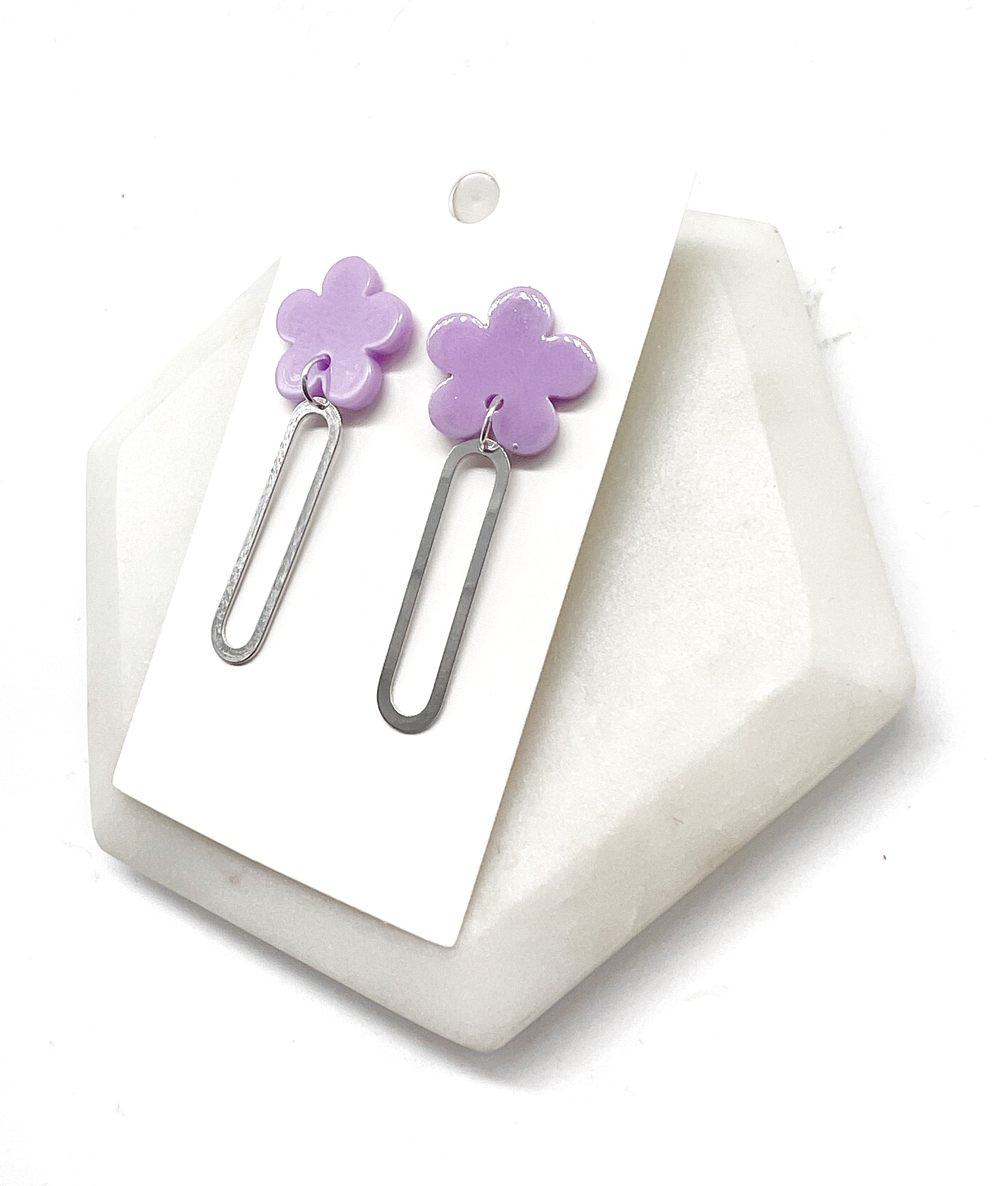 Purple Blossom Loop Earrings