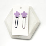Purple Blossom Loop Earrings