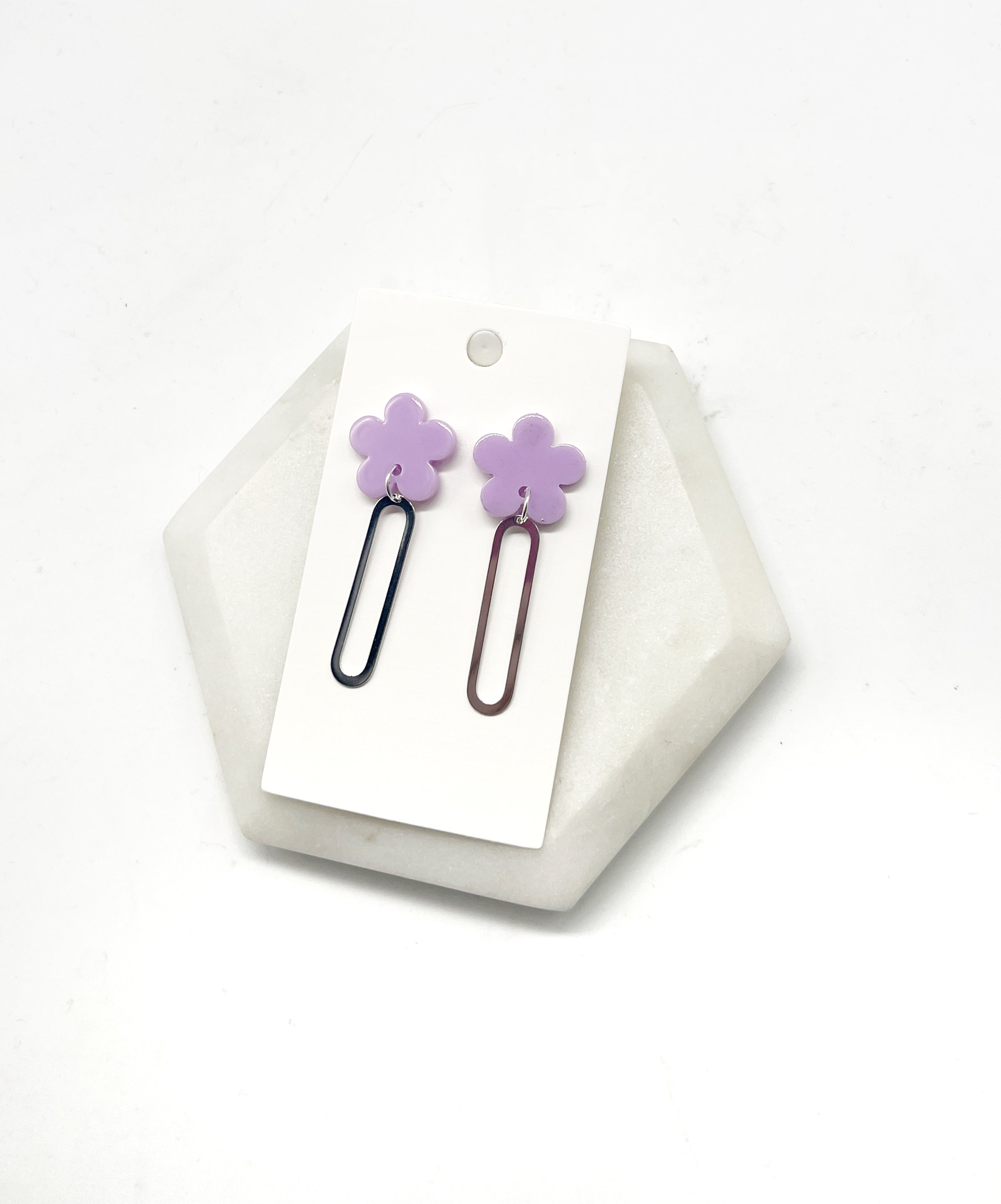 Purple Blossom Loop Earrings