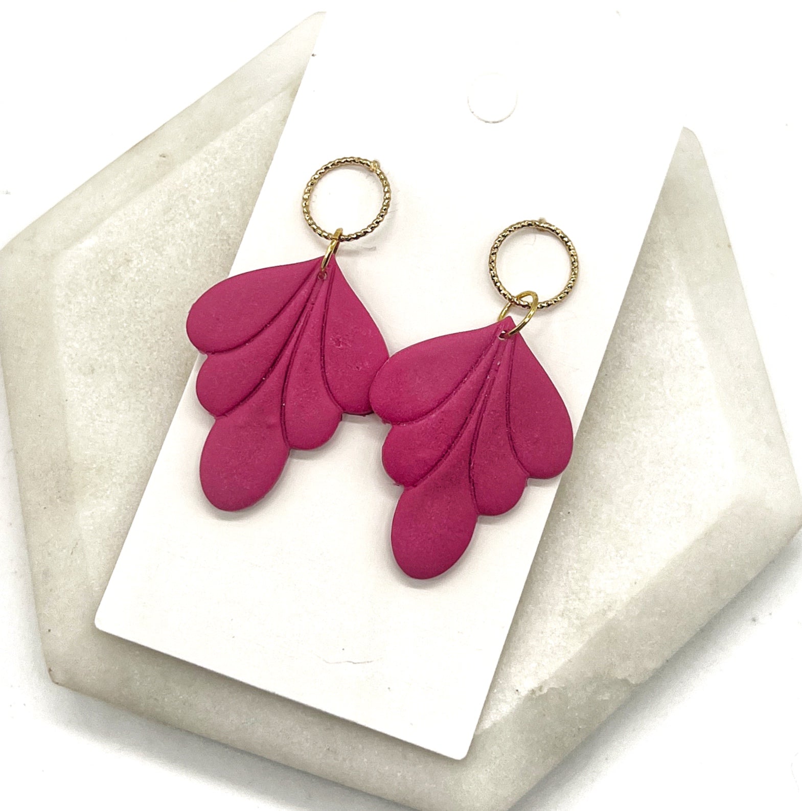 Berry Clay Flourish Earrings