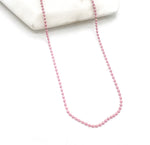 Pink Enamel Stainless Steel Ball Chain Layering Necklace