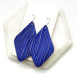 Purple Embossed Diamond Leather Earrings