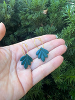 Evergreen Flourish Clay Hoop Earrings