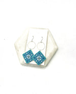 Teal Blue Tahitian Tile Earrings