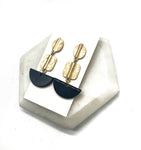 Black Gold Luna Acrylic Metal Earrings