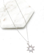 Silver Star CZ Necklace