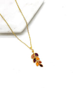 Leaf Enamel Charm Necklace