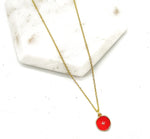 Red Star Enamel Charm Necklace