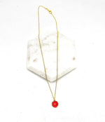 Red Star Enamel Charm Necklace