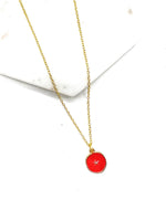 Red Star Enamel Charm Necklace