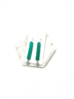 Cora Green Leather and CZ Flourish Earrings