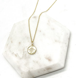 Gold Star Medallion Necklace