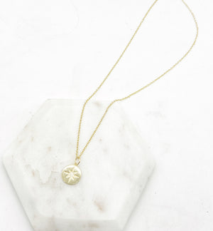 Gold Star Medallion Necklace