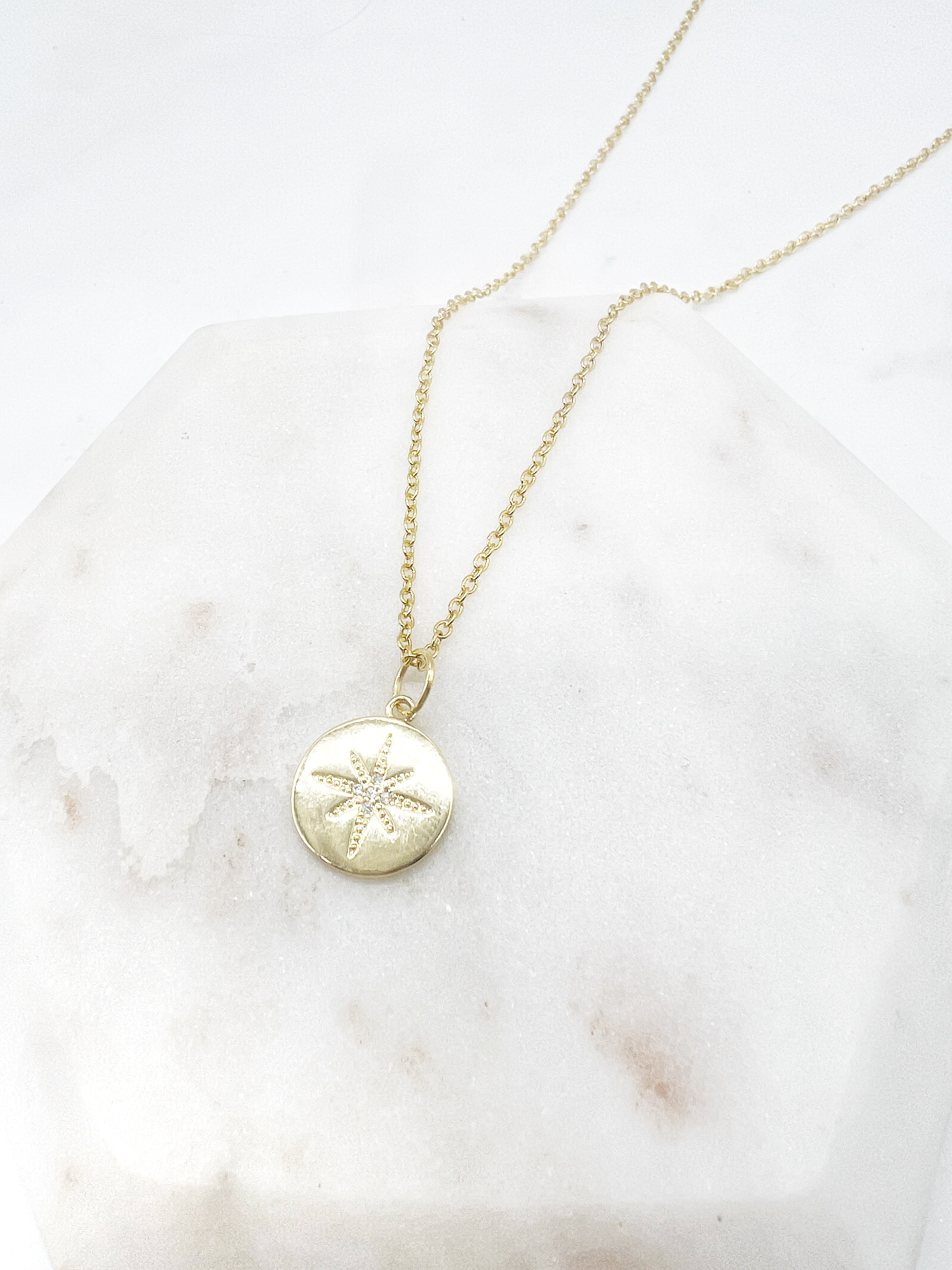 Gold Star Medallion Necklace