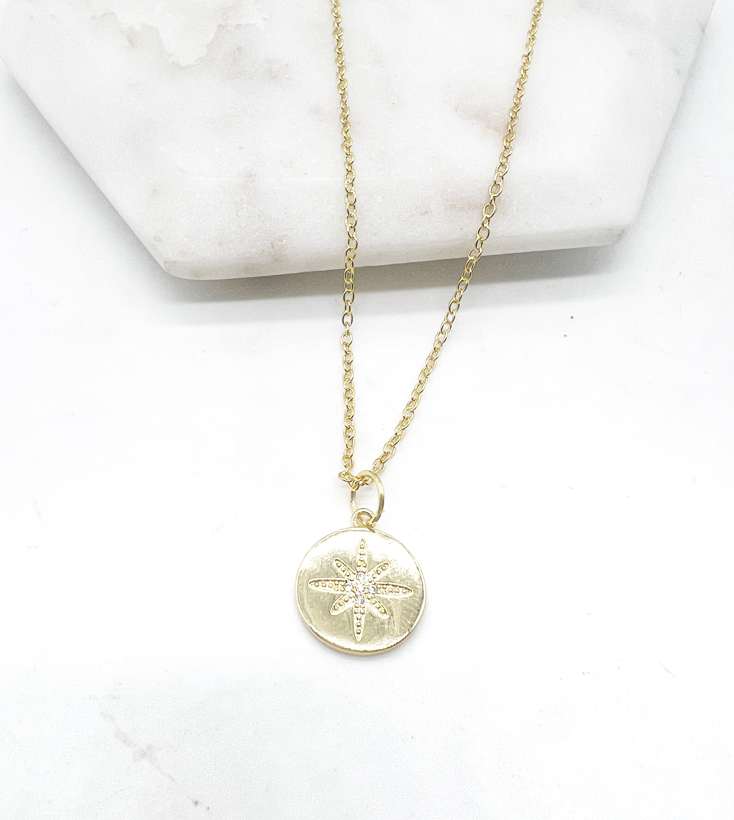 Gold Star Medallion Necklace