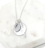 Silver Horseshoe Disc Necklace