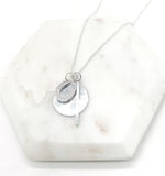 Silver Horseshoe Disc Necklace