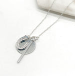 Silver Horseshoe Disc Necklace