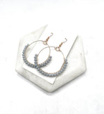 Grey Crystal Beaded Hoop Earrings