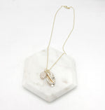 Gold CZ Oval Spike Necklace