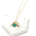 Emerald Green Spike Heart Necklace