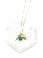 Emerald Green Spike Heart Necklace