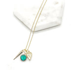 Emerald Green Spike Heart Necklace